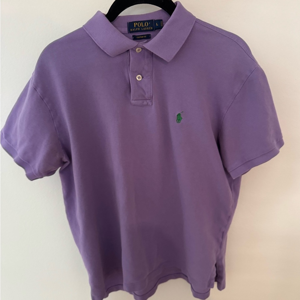 RALPH LAUREN Men’s Polo Shirt Purple Green Pony Large